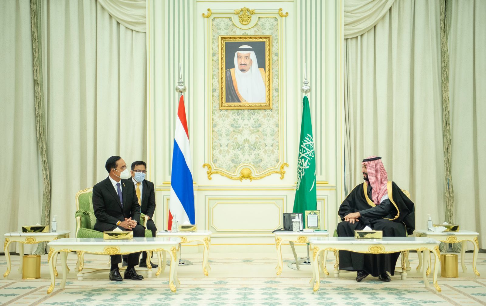 See .. In the midst of the continuing crisis of stolen jewelry, the Prime Minister of Thailand was welcomed by the Crown Prince of Saudi Arabia.