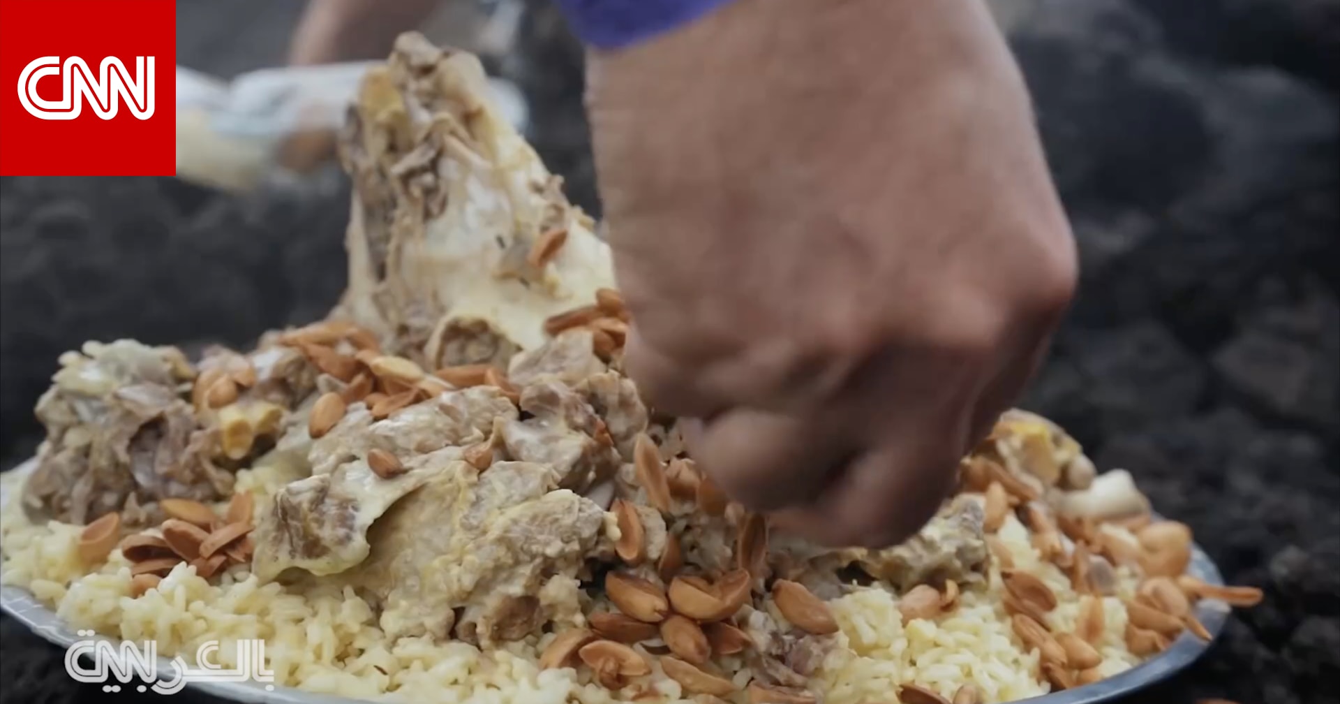 A Jordanian puts a “Jameed” cooker on a lava and cooks mansap on an active and complex volcano in Guatemala.