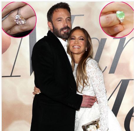 Green or pink? .. Check out Ben Affleck’s Jennifer Lopez engagement ring for a second time.